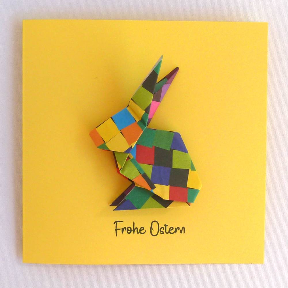 Osterkarte mit Origami Osterhase Bild 1