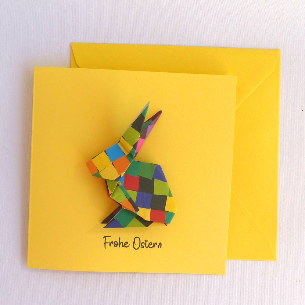 Osterkarte mit Origami Osterhase Bild 2