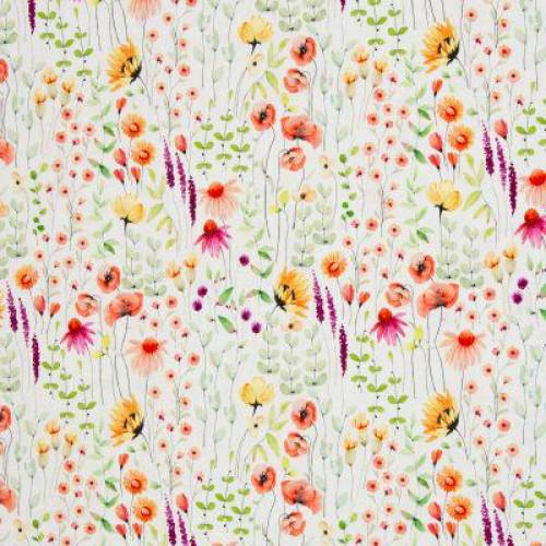 Swafing Jersey Flora, Blumen, spricht/rauchblau/ecru
