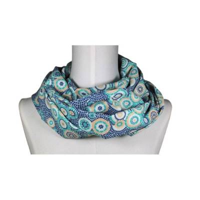 Damen Loop Schlauchschal Kreise Blau Türkis – Geschenkidee für Frauen, Mama & Muttertag