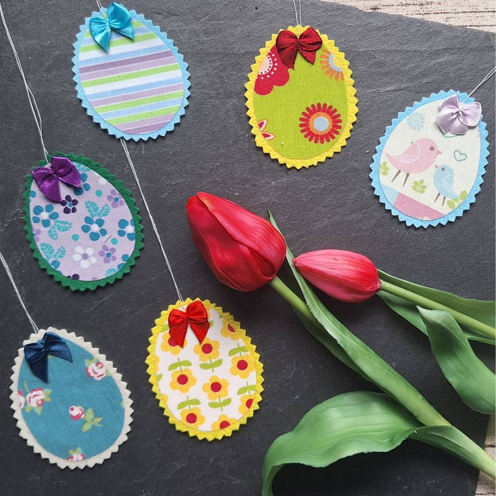 3er Set bunte Ostereier zum aufhängen ~ Osterdeko ~ Osterei ~ Deko Frühling