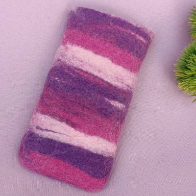ETUI/Täschchen, Naturmaterial Filz/Wolle, Handmade, Farbe Rosa/Violett
