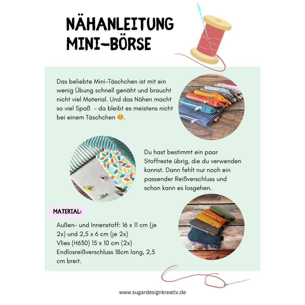 Nähe deine eigene Mini-Börse – Gratis Nähanleitung als PDF-Download Bild 2