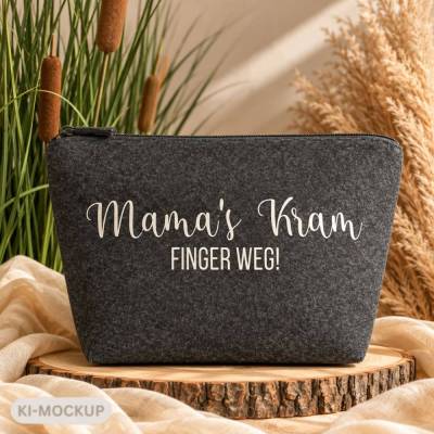 Kosmetiktasche Mama’s Kram | Filztasche für Mama | Geschenk Muttertag Geburtstag | Aufbewahrungstasche Mama