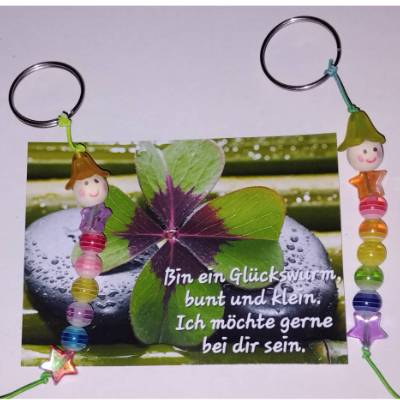 Glückswürmchen aus Perlen Schlüsselanhänger