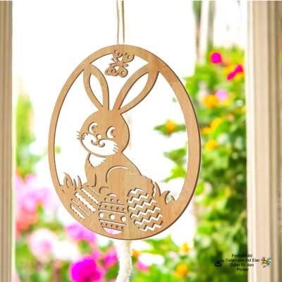 Osterhase mit Eiern SVG & DXF & STL
