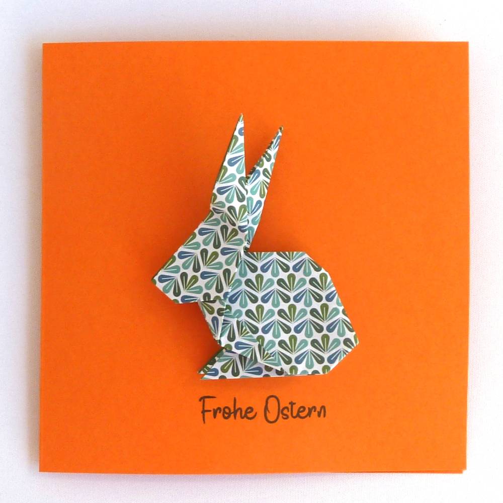 Osterkarte mit Origami Osterhase Bild 1