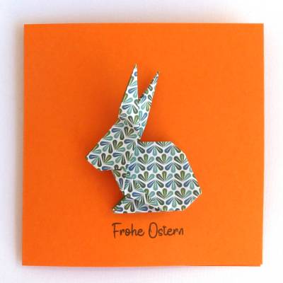 Osterkarte mit Origami Osterhase