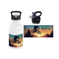 Edelstahl Trinkflasche Motiv Fahrrad mit Name / personalisierbar / 400ml / 500ml / 600ml