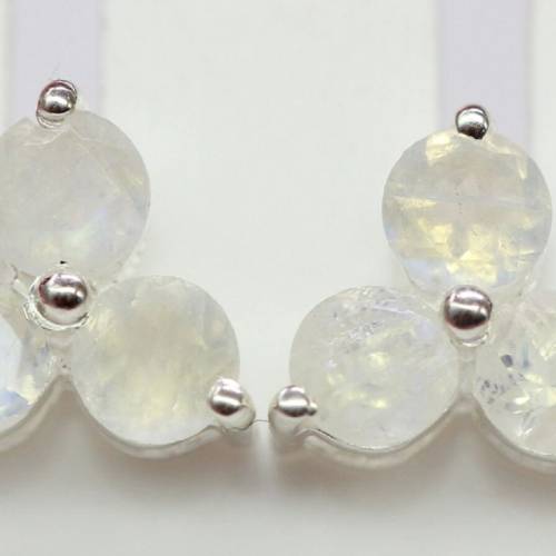 Saae 0,54 Carat Mondlichttopas Ohrstecker 925 Silber Ohrring Edelsteinohrstecker