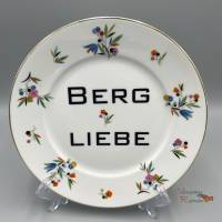 Vintage Wandteller Bergliebe – Upcycling Dekoration mit Spruch