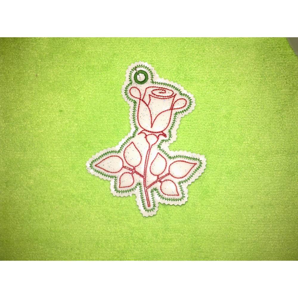 Stickdatei Set Rose 10x10 Anhänger plus 13x18 Bild 6