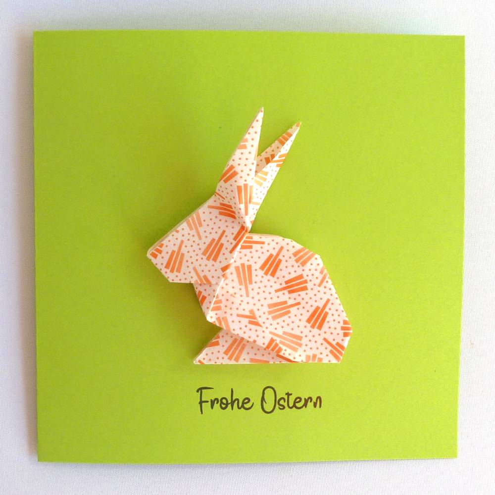 Osterkarte mit Origami Osterhase Bild 1
