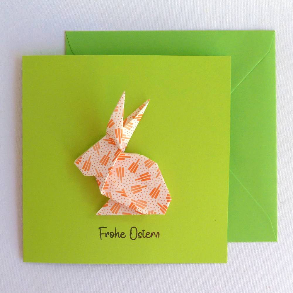 Osterkarte mit Origami Osterhase Bild 2