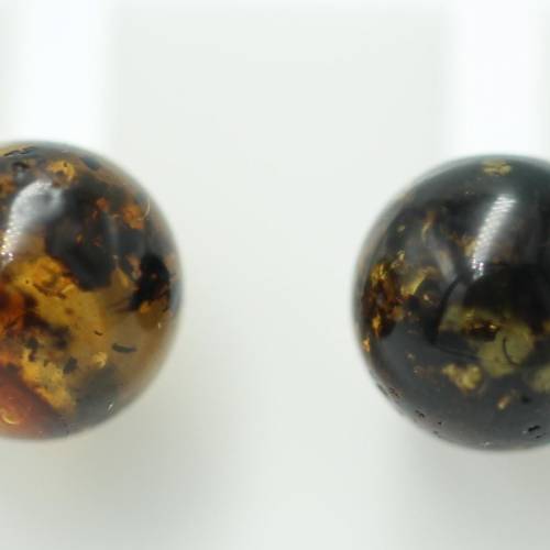 Bernstein Ohrstecker 925 Silber Kugelohrstecker Unisex Bernsteinkugel ca 8 mm