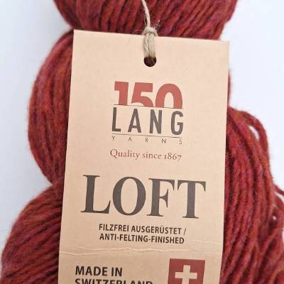 Wolle, 100g Lang Yarns Loft, Fb 61, rost, rot, terracotta,  100% Schurwolle, LL160m, filzfrei