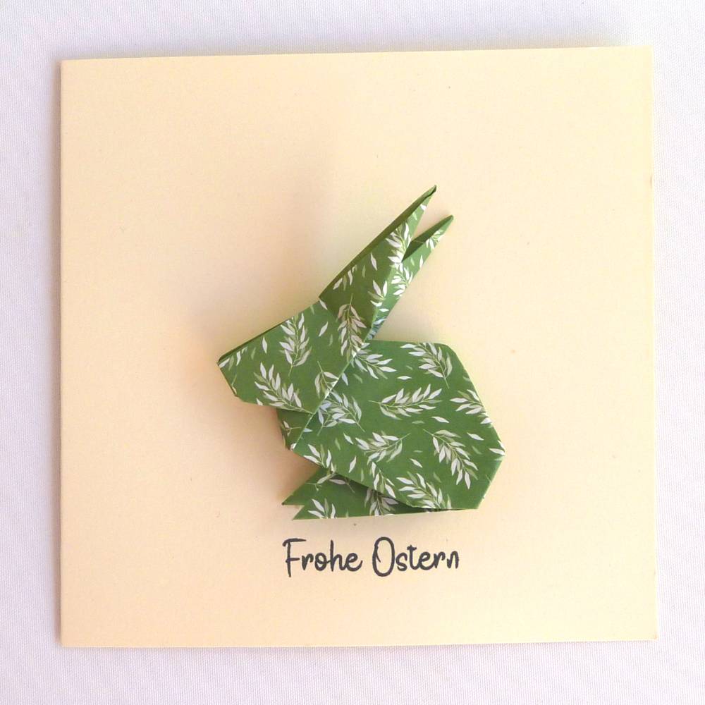 Osterkarte mit Origami Osterhase Bild 1
