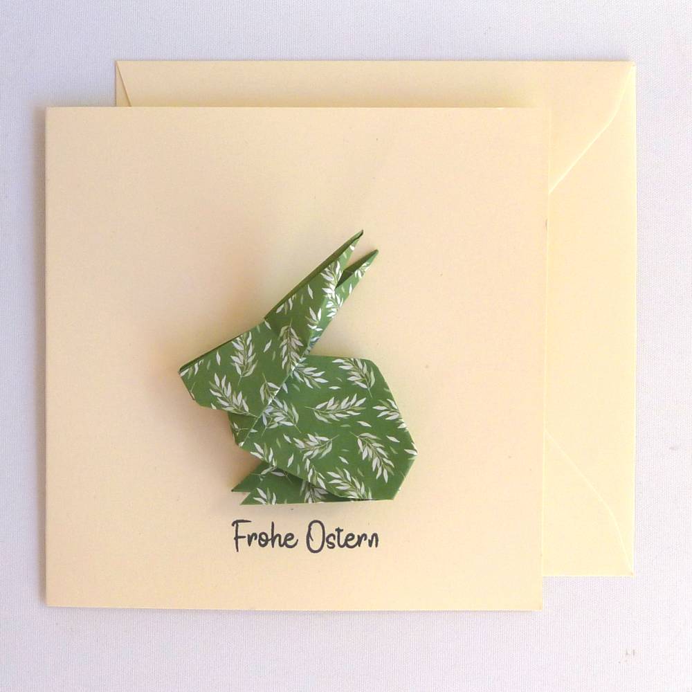 Osterkarte mit Origami Osterhase Bild 2