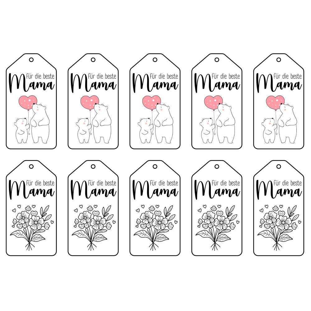Praktische Geschenkanhänger für Muttertag zum Download Bild 2
