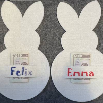 1 Stück Filzhase Geldgeschenk, etc. personalisierbar