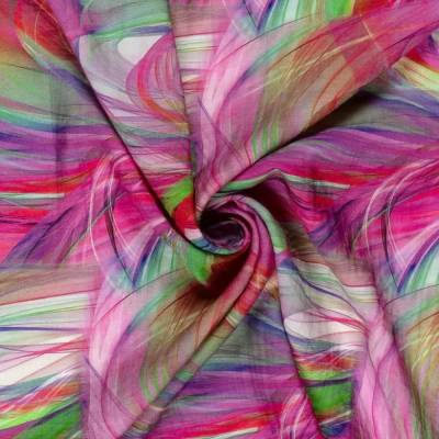 Viskose  Twill Stoff Abstrakt rosa Oeko-Tex Standard 100(1m/12-€)