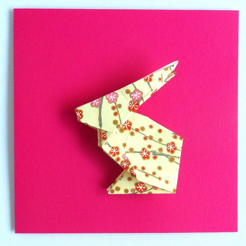 Osterkarte mit Origami Osterhase Bild 1