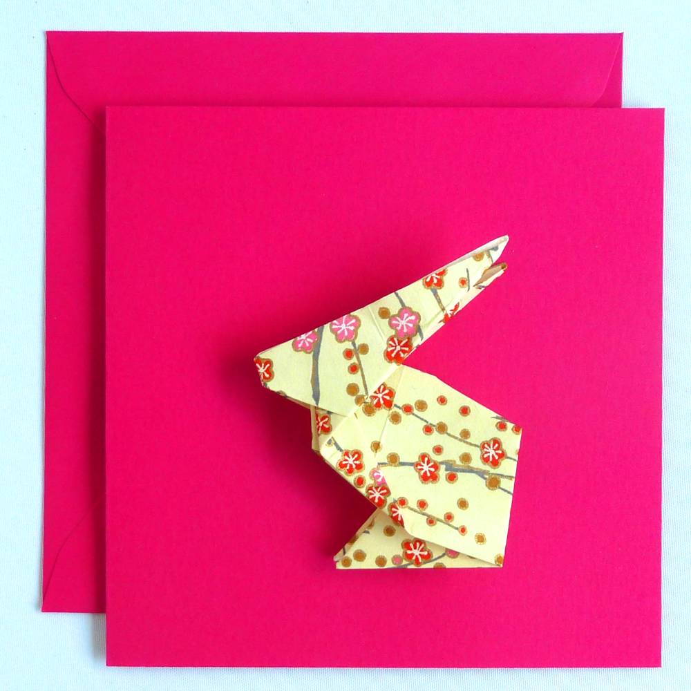 Osterkarte mit Origami Osterhase Bild 2