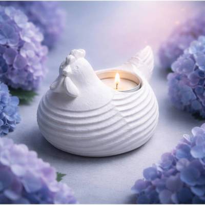 Osterdekoration - Teelichthalter - Osterhuhn -