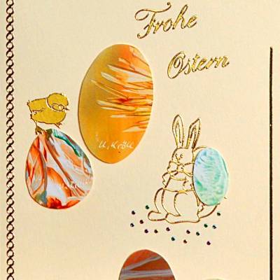 Osterkarte mit Encaustic-Malerei als Download