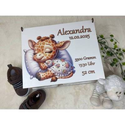 Erinnerungsbox für Baby, Erinnerungskiste, personalisierte Erinnerungskiste, Baby Geschenk personalisiert giraffe k
