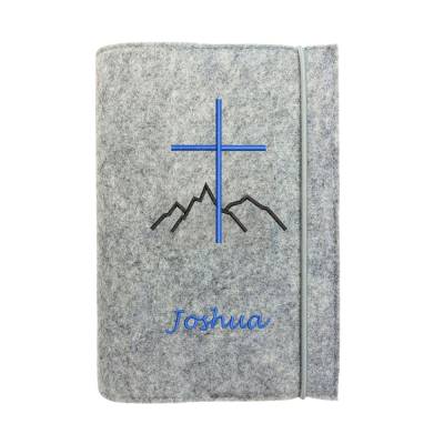 Gotteslobhülle Bergkreuz Name personalisierbar. Filz Farbwahl