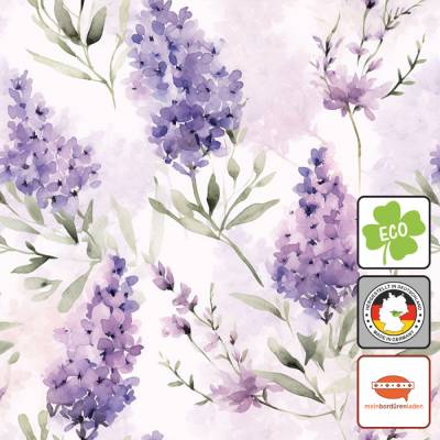 Vlies Bordüre: Flieder - optional selbstklebend - 20 cm Höhe