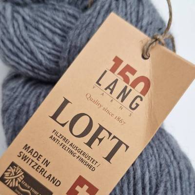 Wolle, 100g Lang Yarns Loft, Fb 33, balu, jeansblau,  100% Schurwolle, LL160m, filzfrei