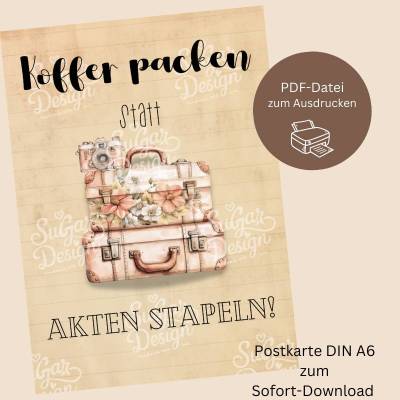 Koffer packen statt Akten stapeln – Karte zum Ruhestand