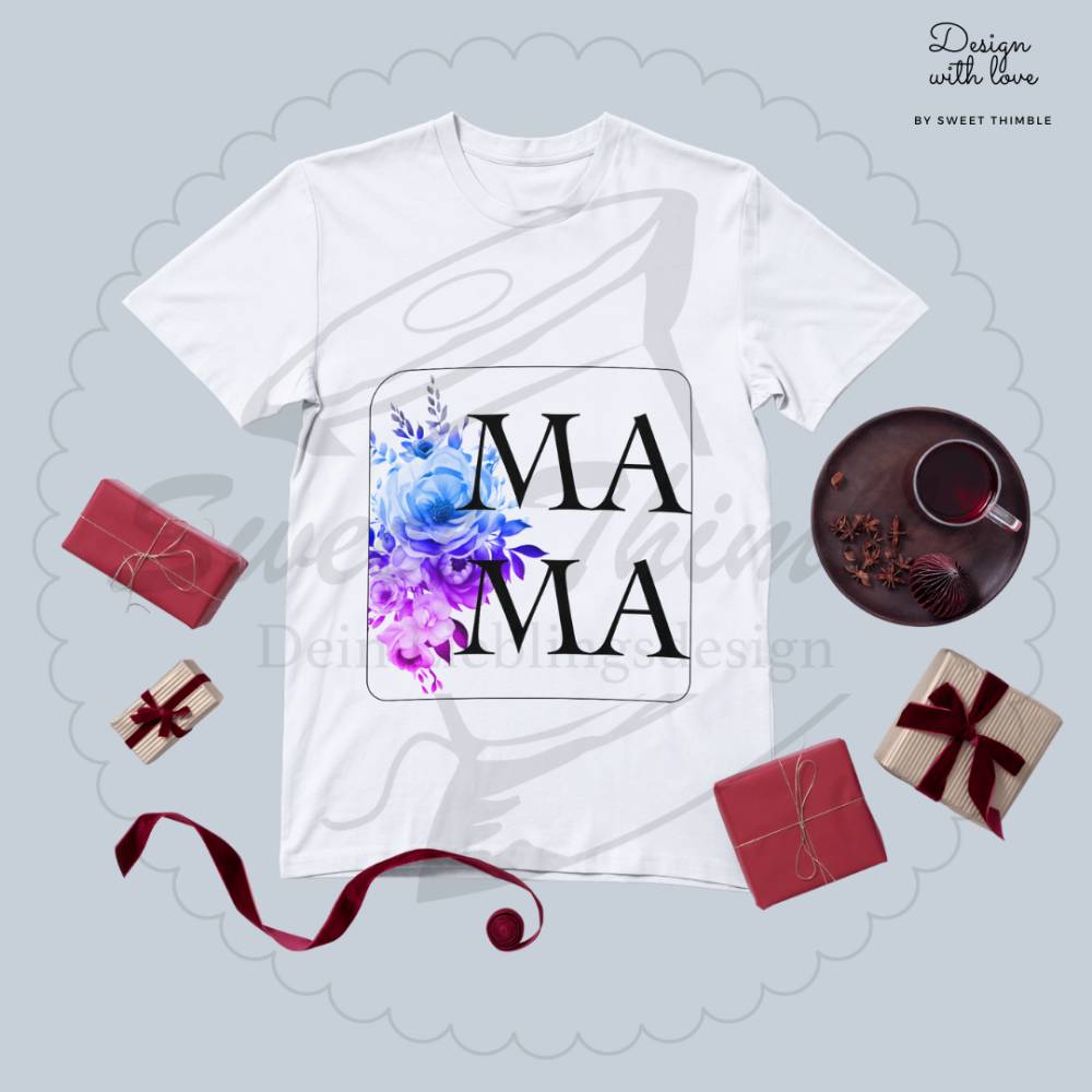 Plotterdatei: Mama  Muttertag Blumen SVG PNG Bild 2