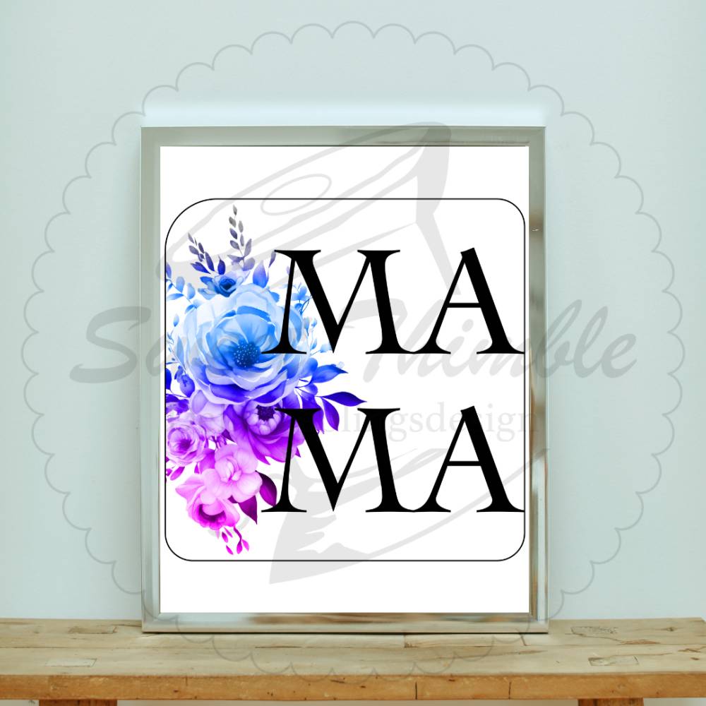 Plotterdatei: Mama  Muttertag Blumen SVG PNG Bild 3