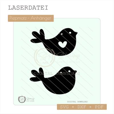 Piepmatz Anhänger I Laserdatei Vorlage I Frühlingsdekoration