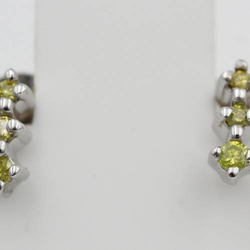 Edle 0,05 Carat gelber  Diamant Ohrstecker 925 Silber Diamantohrstecker Top