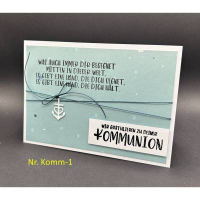Glückwunschkarte für Kommunion Konfirmation versch. Motive