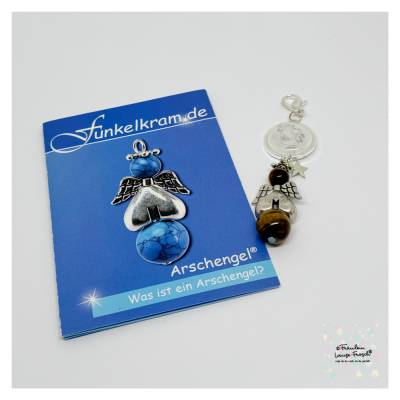 Arschengel® Charm "Denk an dich!"  -Tigerauge-