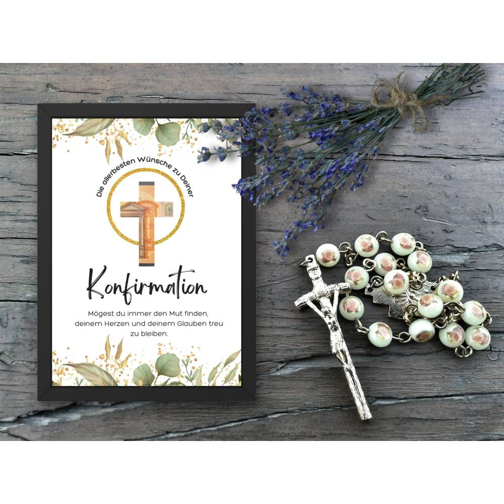Geldgeschenk zur Konfirmation, Last-Minute Idee Geld kreativ verschenken, A4 Digitaler PDF Download zum Ausdrucken Bild 5