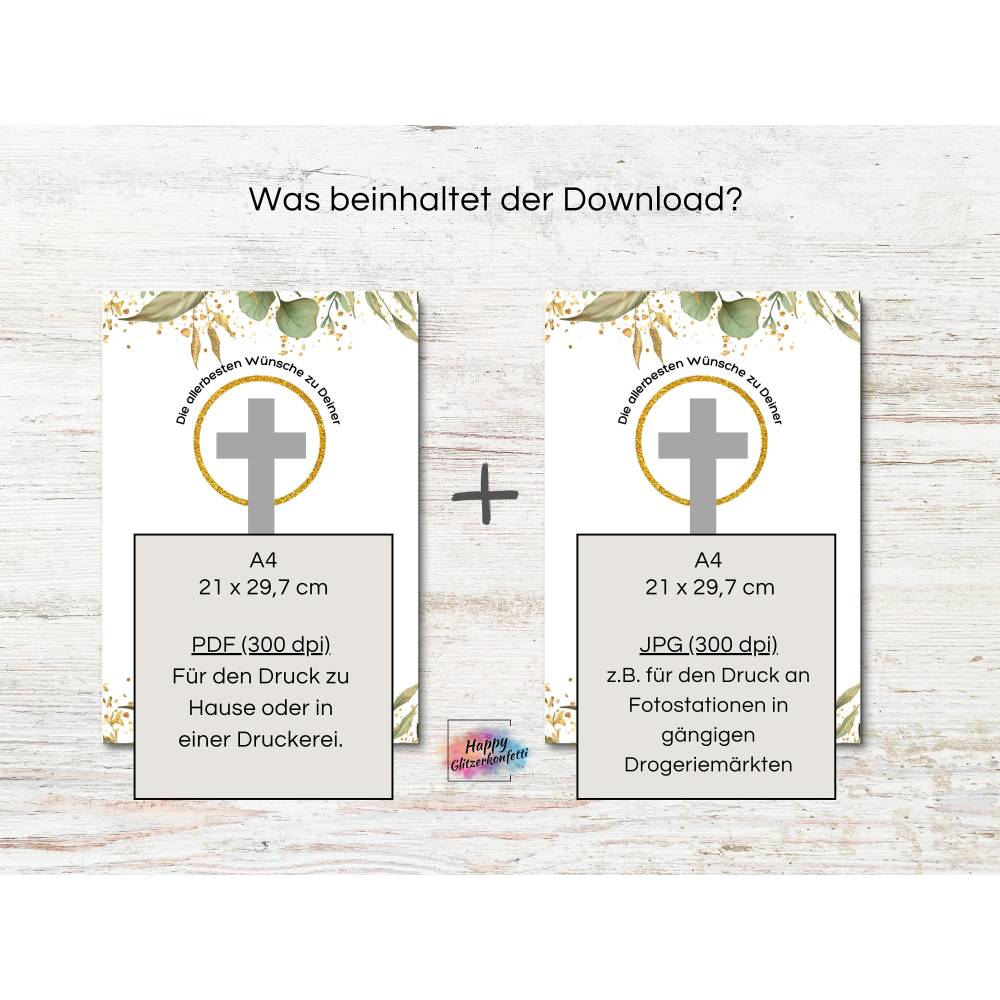Geldgeschenk zur Konfirmation, Last-Minute Idee Geld kreativ verschenken, A4 Digitaler PDF Download zum Ausdrucken Bild 7