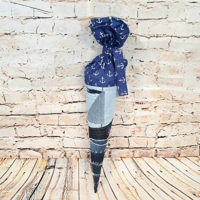 Schultüte "Segelboot", 50 cm, Zuckertüte, Jeans Upcycling, 