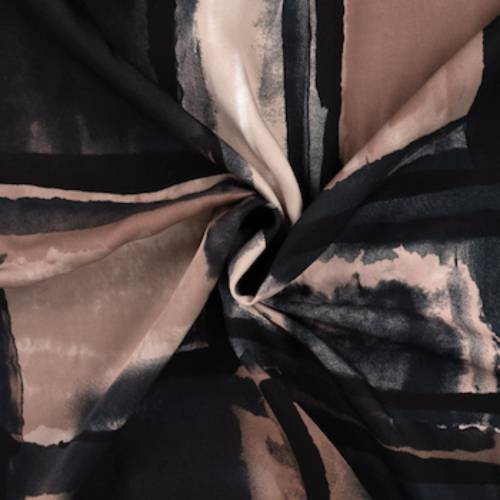 Viskose Satin - sandfarben mit Fenster, 50cm