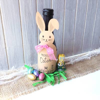 Druckvorlage Ostern - Flaschenetikett - Piccolo - Prosecco - Sekt - kleine Flasche - Ostergeschenk - selber ausdrucken
