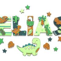 Holzbuchstaben Dinosaurier, Türschild Dinosaurier, Namensschild Kinderzimmertür, Holzbuchstaben Kinderzimmertür