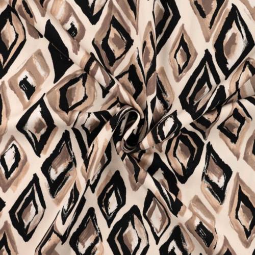 Viskose Satin - diamonds sand - Diamanten auf sandfarbenen Untergrund, 50cm
