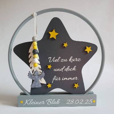 Deko für Sternenkinder | Holzstern für Sternenkind | Erinnerung an verstorbenes Kind | Andenken Fehlgeburt