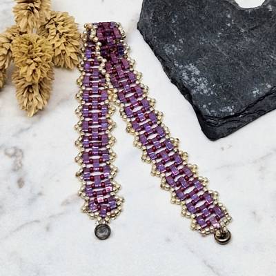 Armband amethyst silber | Tilaperlen | 18,5cm | Neodym-Magnetverschluss | Handarbeit | Geschenk