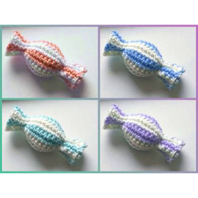 Häkelanleitung: niedliche Bonbons in allen Farben des Regenbogens